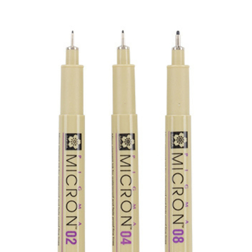 SAKURA PIGMA MICRON SET CON 3 ROTULADORES NEGROS