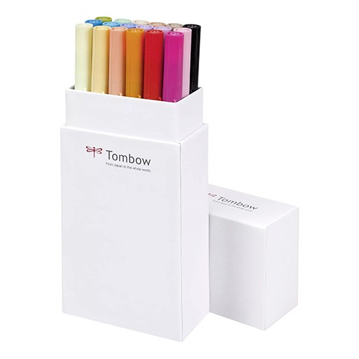 TOMBOW DUAL BRUSH PEN SET 18 FEUTRES À DEUX POINTES COULEURS SECONDAIRES