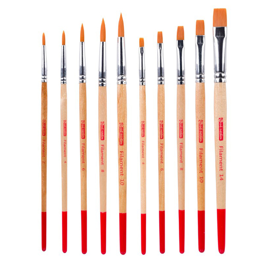 ART CREATION SET 10 PINCELES FIBRA TORAY NARANJA MANGO CORTO