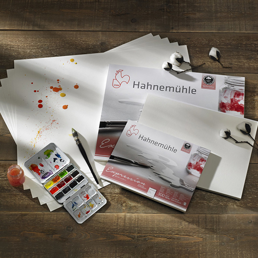 HAHNEMÜHLE EXPRESSION WATERCOLOUR BLOCK MIT AQUARELLPAPIER 100% BAUMWOLLE 300 G