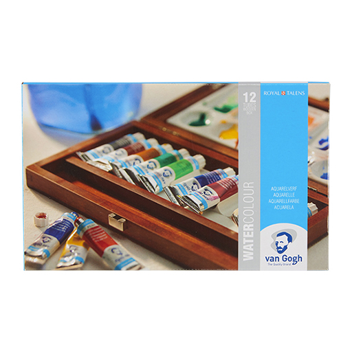 VAN GOGH CAJA ACUARELA DE MADERA CON 12 TUBOS 10 ML + ACCESORIOS