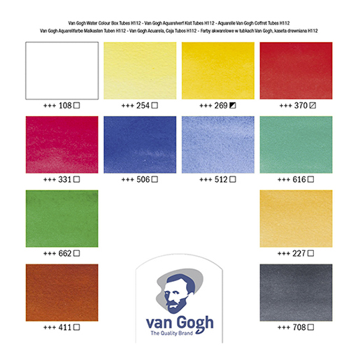 VAN GOGH CAJA ACUARELA DE MADERA CON 12 TUBOS 10 ML + ACCESORIOS