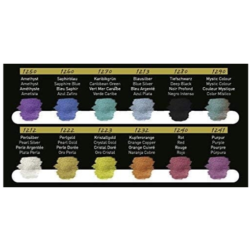 FINETEC SET OF 12 RAINBOW PEARLCOLORS WATERCOLOUR PAINTS SERIES ESSENTIAL F1200S