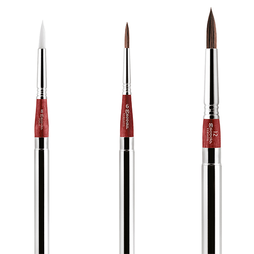 ESCODA TRAVEL BRUSH SET IN FABRIC CANVAS CASE - RED SET SERIES 1270
