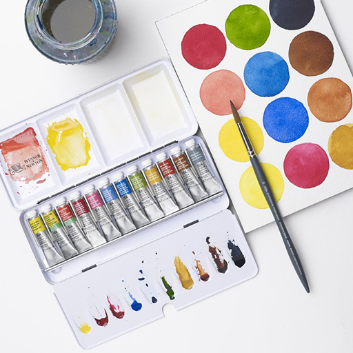 WINSOR & NEWTON PROFESSIONAL AQUARELLFARBE IM METALL-REISEKASTEN 12 X 5 ML TUBEN