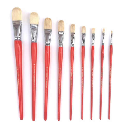 SQUIRREL FILBERT BRUSH WHITE CHINA BRISTLE LONG HANDLE SERIES 650F