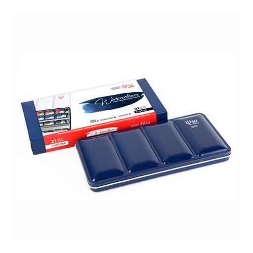 ROSA GALLERY CLASSIC CAJA ACUARELA METÁLICA 21 GODETS COMPLETOS
