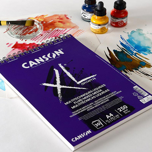 CANSON XL FLUID MIXED MEDIA BLOCK FÜR FLÜSSIGTECHNIKEN 250 G