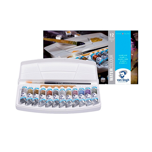 VAN GOGH SCATOLA ACQUERELLI COLORI METALLICI E INTERFERENZA 12 TUBETTI 10 ML