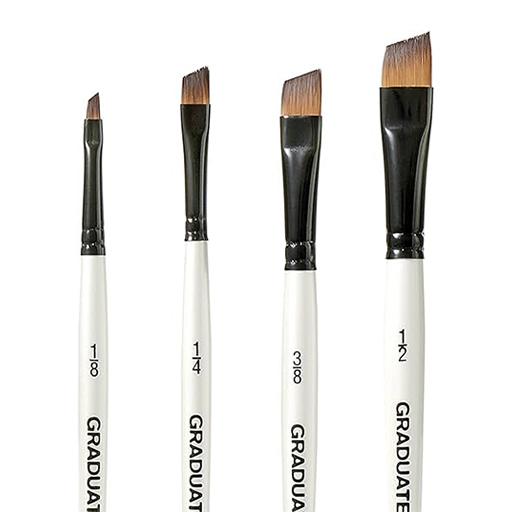 DALER ROWNEY GRADUATE SET 4 PINCELES SINTÉTICOS PLANOS MANGO CORTO