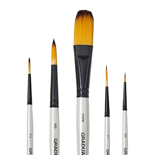 DALER ROWNEY GRADUATE SET 5 PINCEAUX SYNTHÉTIQUES POUR PAYSAGES À L'AQUARELLE MANCHE COURT