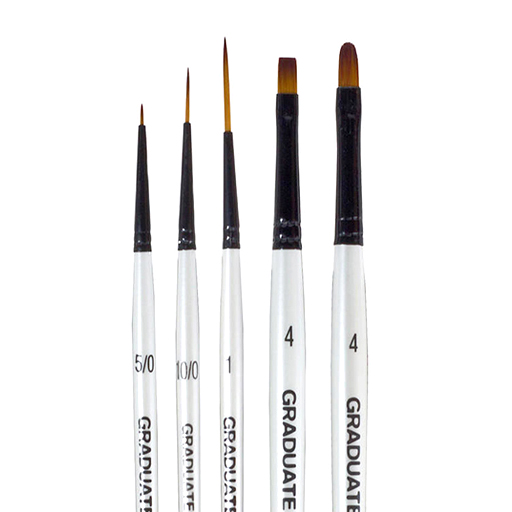 DALER ROWNEY GRADUATE SET OF 5 SYNTHETIC BRUSHES SHORT HANDLE