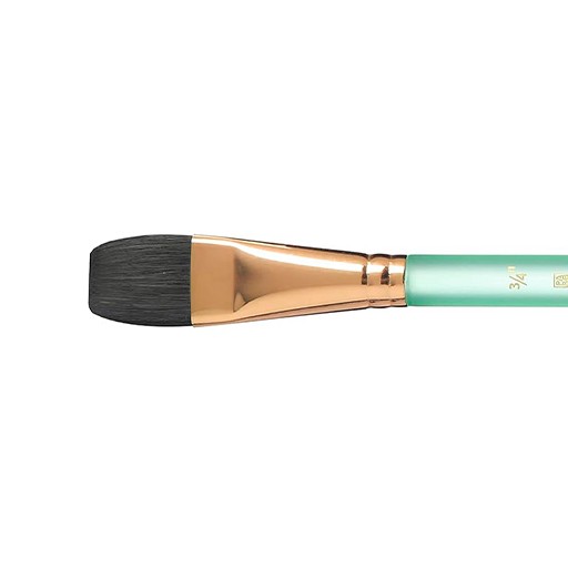 PRINCETON NEPTUNE AQUARELL SYNTHETIC FLAT BRUSH SHORT TRANSPARENT HANDLE