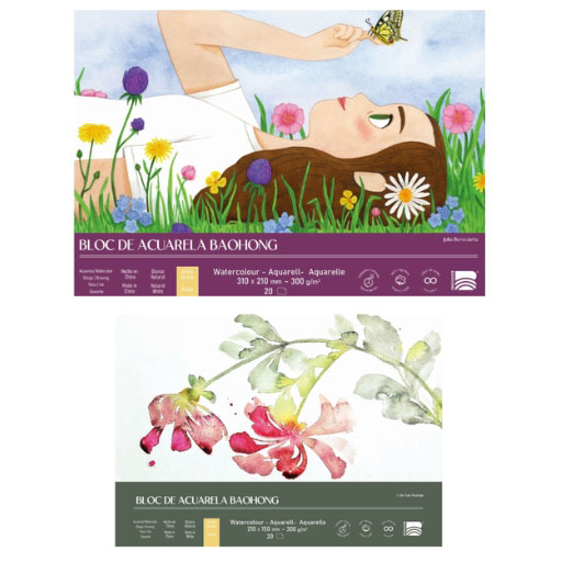 BAOHONG PLUS BLOC ACUARELA 100% ALGODÓN - 20 HOJAS - EDICIÓN ESPECIAL ARTISTAS