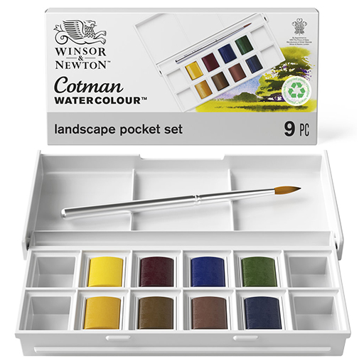 WINSOR & NEWTON SET DE BOLSILLO ACUARELA COTMAN - PAISAJE