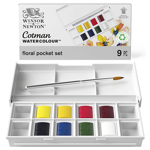 WINSOR & NEWTON SET DE BOLSILLO ACUARELA COTMAN - FLORAL