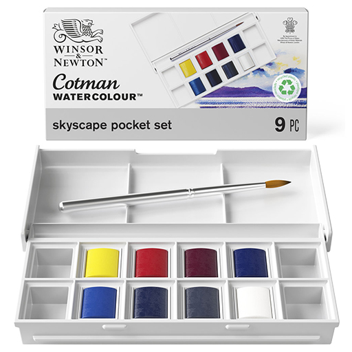 WINSOR & NEWTON SET DE BOLSILLO ACUARELA COTMAN - CIELO