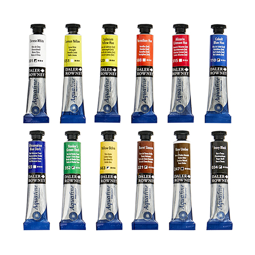 DALER ROWNEY AQUAFINE SET D'INITIATION AQUARELLE 12 X 8 ML