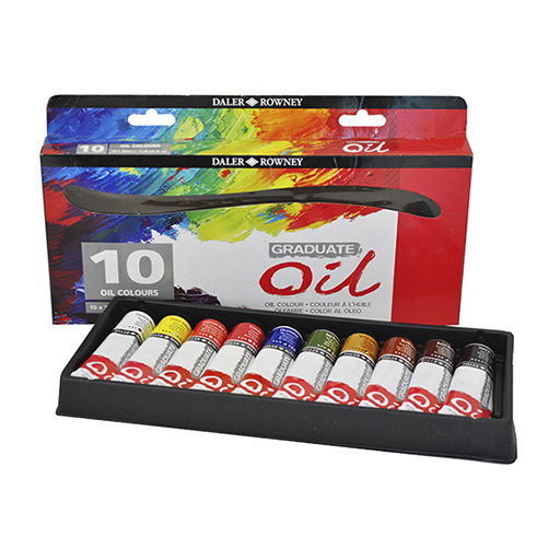 DALER ROWNEY GRADUATE OIL SET STUDIO COULEURS À L'HUILE 10 X 38 ML