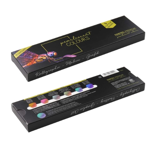 FINETEC CAJA ACUARELA METÁLICA 6 COLORES PERLESCENTES FLIP FLOP - SERIE PREMIUM F7003