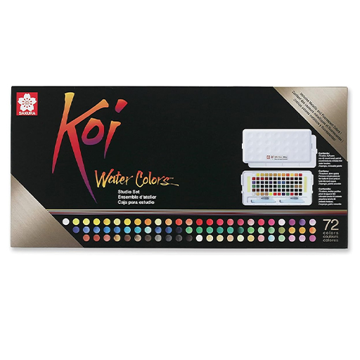 SAKURA KOI POCKETBOX STUDIO SET WATER COLORS 72 FARBEN