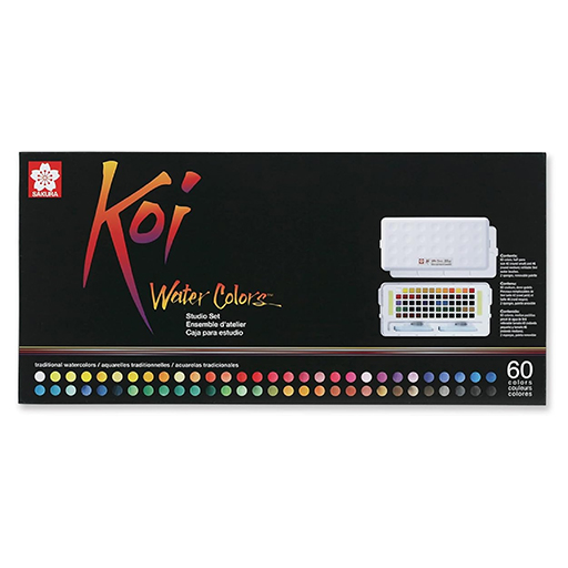 SAKURA KOI POCKETBOX STUDIO SET WATER COLORS 60 FARBEN