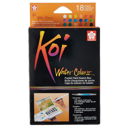 SAKURA KOI SKETCH BOX WATER COLORS 18 COULEURS