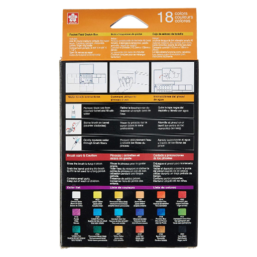 SAKURA KOI SKETCH BOX WATER COLORS 18 COULEURS