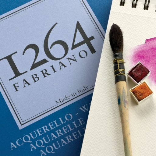 FABRIANO 1264 BLOC POUR AQUARELLE SPIRALÉ GRAIN FIN 300 G 25 % COTON