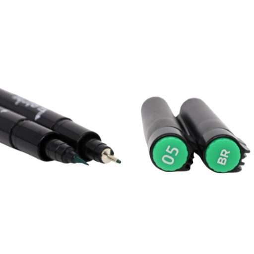 ETCHR SET OF 16 COLOURED INK FINELINER AND BRUSH PENS