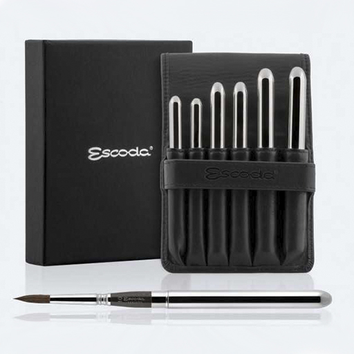 ESCODA ASTUCCIO IN SIMILPELLE NERA CON PENNELLI TASCABILI ARGENTATI VERSÁTIL SERIE 1548