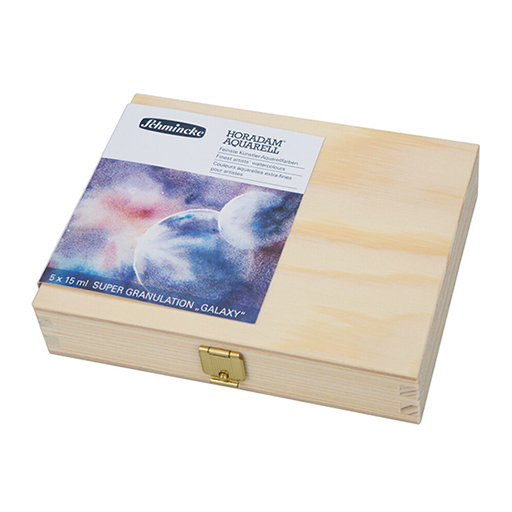 SCHMINCKE CAJA MADERA ACUARELA HORADAM SUPER GRANULATION SERIE GALAXY 5 X 15 ML