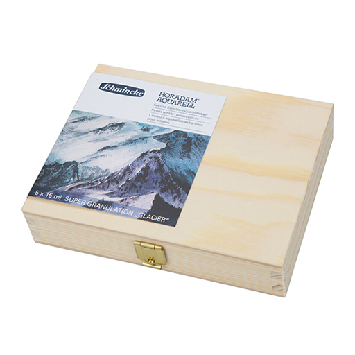 SCHMINCKE CAJA MADERA ACUARELA HORADAM SUPER GRANULATION SERIE GLACIER 5 X 15 ML