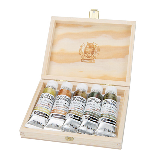 SCHMINCKE CAJA MADERA ACUARELA HORADAM SUPER GRANULATION SERIE DESERT 5 X 15 ML