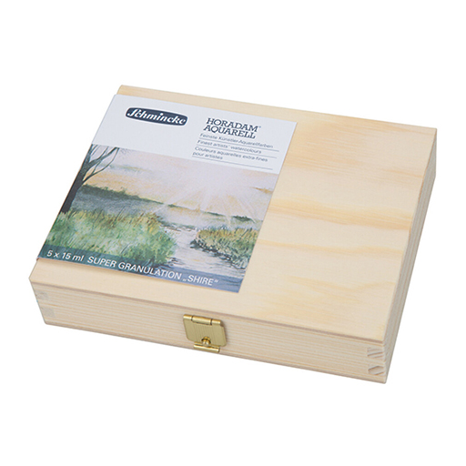 SCHMINCKE HORADAM AQUARELL SUPER GRANULATION IM HOLZKASTEN SERIE SHIRE 5 X 15 ML