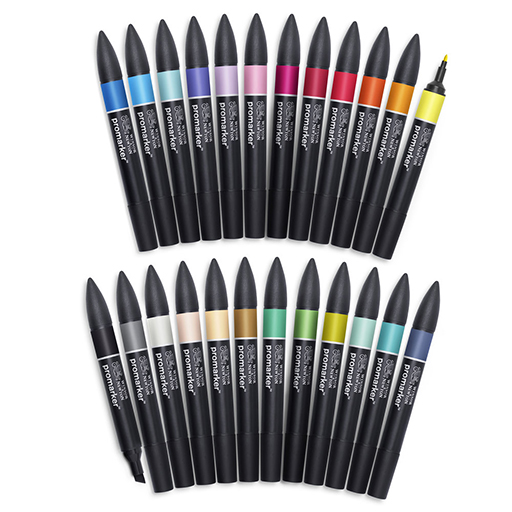 WINSOR & NEWTON PROMARKER SET ARTE E ILLUSTRAZIONE 24 MARCATORI + ASTUCCIO