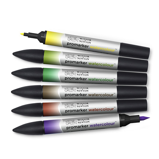 WINSOR & NEWTON PROMARKER WATERCOLOUR SET 6 TONOS FOLLAJE