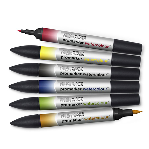 WINSOR & NEWTON PROMARKER WATERCOLOUR SET 6 TONS BASIQUES