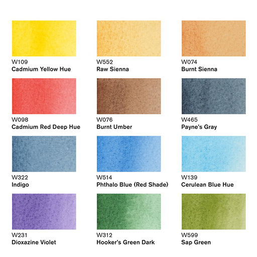 WINSOR & NEWTON PROMARKER WATERCOLOUR SET OF 12 LANDSCAPE TONES