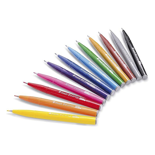 PENTEL BRUSH SIGN PEN SET 12