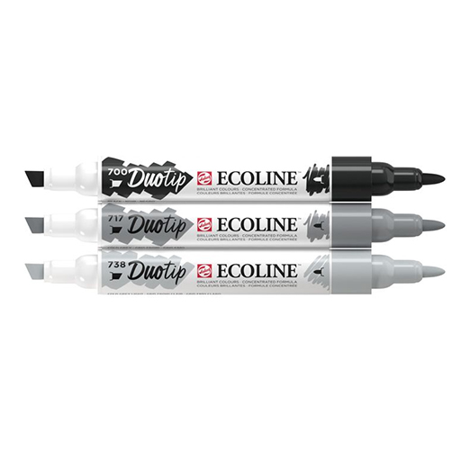 ECOLINE DUOTIP PEN - ESTUCHE ROTULADOR TINTA BASE AGUA 3 COLORES
