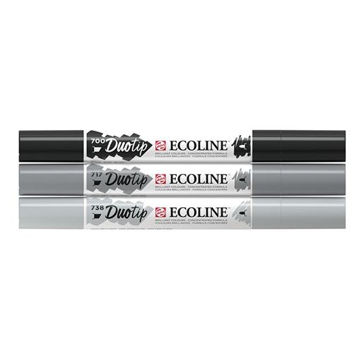 ECOLINE DUOTIP PEN - ESTUCHE ROTULADOR TINTA BASE AGUA 3 COLORES