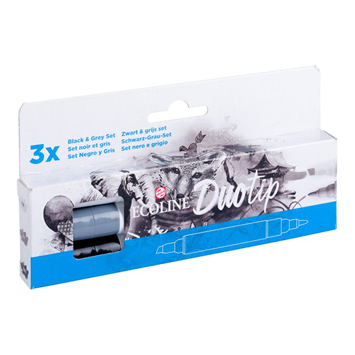 ECOLINE DUOTIP PEN - ESTUCHE ROTULADOR TINTA BASE AGUA 3 COLORES