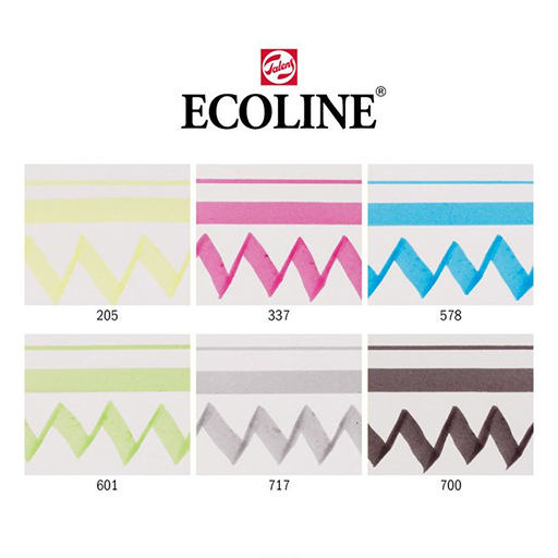 ECOLINE DUOTIP MARKER TINTE AUF WASSERBASIS SET 6 FARBEN