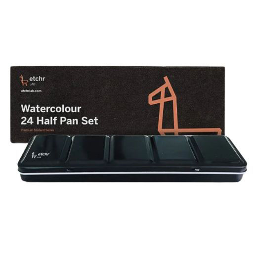 ETCHR CAJA METÁLICA DE ACUARELA PREMIUM STUDENT SERIES WATERCOLOUR SET 24 MEDIOS GODETS