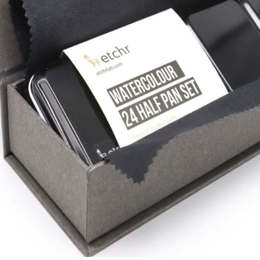 ETCHR CAJA METÁLICA DE ACUARELA PREMIUM STUDENT SERIES WATERCOLOUR SET 24 MEDIOS GODETS