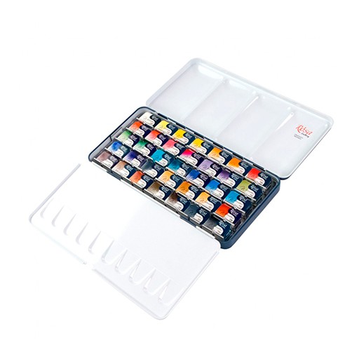 ROSA GALLERY WATERCOLOUR METAL BOX CLASSIC SET OF 35 PANS