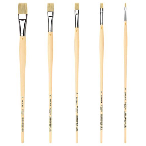 DA VINCI SYNTHETIC BRISTLE PINCEL PLANO PARA ÓLEO Y ACRÍLICO MANGO LARGO SERIE 8329