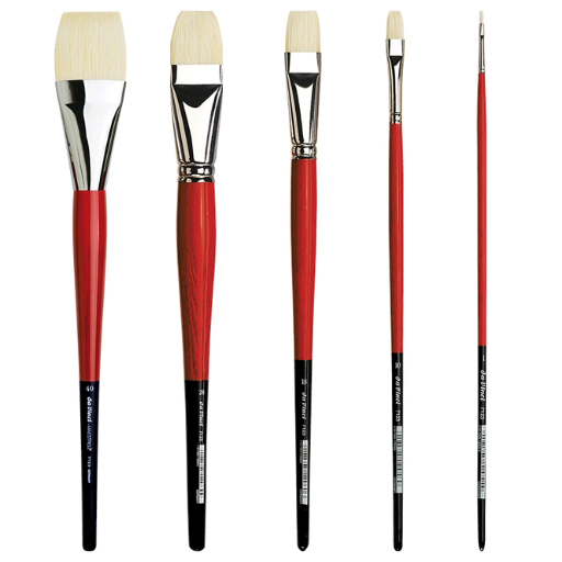 DA VINCI MAESTRO 2 BRIGHT FLACHPINSEL NATURBORSTEN LANGER STIEL FÜR ÖL UND ACRYL SERIE 7123