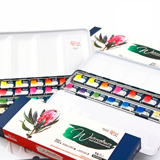 ROSA GALLERY AQUARELL-METALLKASTEN BOTANICAL SET 14 NÄPFCHEN